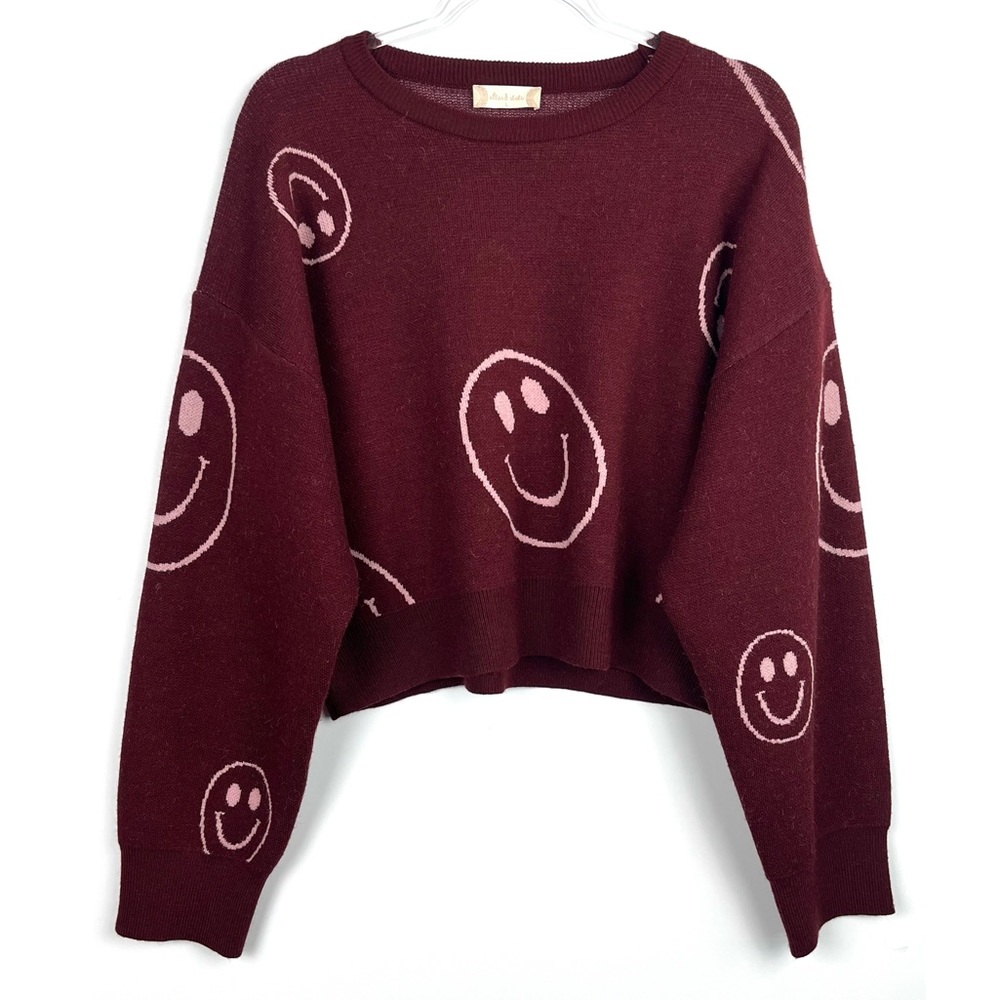 Altar’d State Smiley Face Oversized Sweater